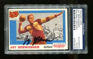 Jay Berwanger Signed 1955 Topps All American Rc Heisman Autograph Psa/dna 2878