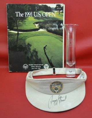 Payne Stewart 1991 Us Open Winning Autographed Signed Visor/cap (vase & Program)