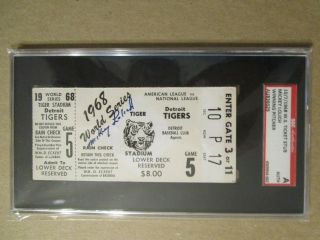 1968 Mickey Lolich Autographed World Series Game 5 Ticket Stub / Sgc Authentic
