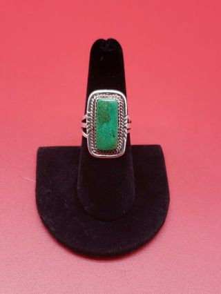 Vintage Sterling Silver Green Turquoise Ring Size 8