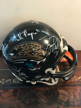 Jacksonville Jaguars Riddell Mini Helmet With Multiple 1998 Team Signatures