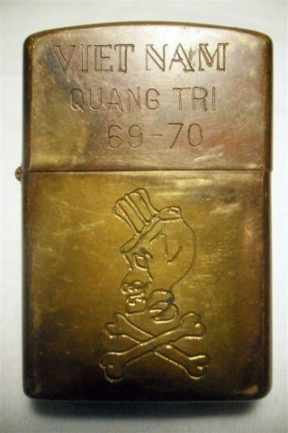 Vietnam War Zippo Lighter Quang Tri 69 - 70 Vintage