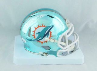 Jason Taylor Signed Miami Dolphins Chrome Speed Mini Helmet - Jsa W Auth White