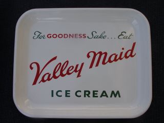 Vintage Valley Maid Ice Cream Porcelain Advertising Serving Tray