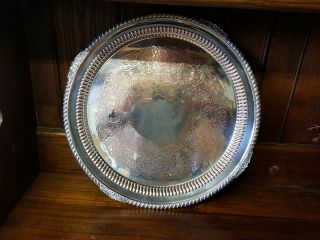 Very Good Vintage Large Silver Plated on Copper De Montfort Plate Salver 2