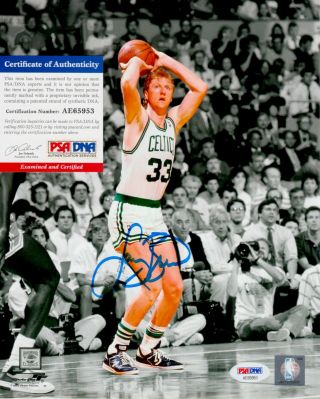 Larry Bird Boston Celtics Signed Autograph 8 X 10 Photo Psa Dna Ae65953