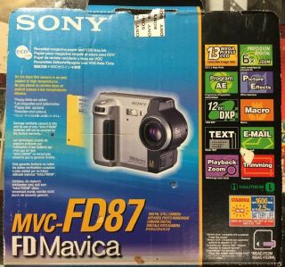 Vintage Sony Fd Mavica Digital Still Camera Model Mvc - Fd87 W/box & Manuals