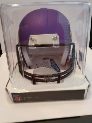 Justin Jefferson Autographed Minnesota Vikings Mini Football Helmet - BAS 3