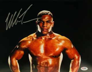 Mike Tyson Autographed 11x14 Boxing Photo Signed Psa Dna 01