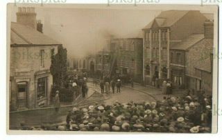 Old Postcard Fire On Palk Road Wellingborough Northants Real Photo Vintage C1910