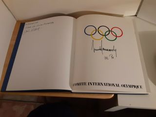 Rare Calgary Olympics 1988 Ioc President Signed 1983 Book Juan Antonio Samaranch