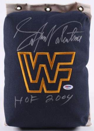 Greg “the Hammer” Valentine Signed Wwf Wwe Wrestling Turnbuckle " Hof 2004 "