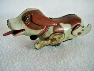 Rare Vintage Haji Japan Friction Tin Toy Dog Puppy Wagging Tounge 3