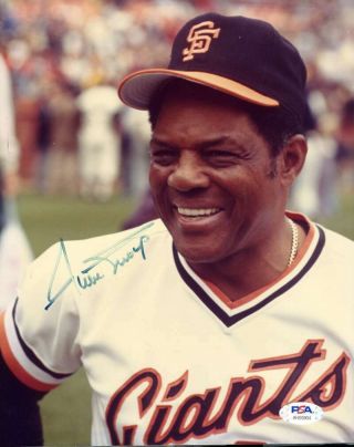Willie Mays Psa Dna Hand Signed 8x10 Photo Autograph