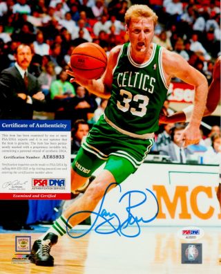 Larry Bird Boston Celtics Signed Autograph 8 X 10 Photo Psa Dna Ae65930