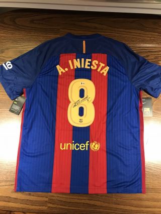 Andres Iniesta Signed Autographed Authentic Nike Barcelona Jersey - Beckett