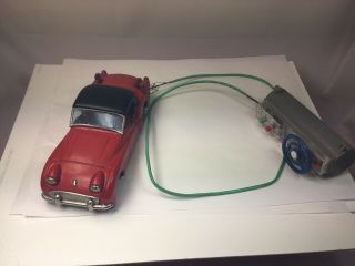 Vintage Bandai Tin Litho Triumph Tr4 Battery Operated Remote Control Car