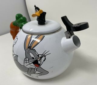 Vintage 1994 WARNER BROS Looney Tunes BUGS BUNNY DAFFY DUCK TEAPOT CARROT HANDLE 2