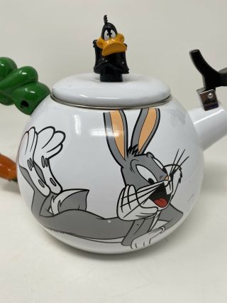 Vintage 1994 WARNER BROS Looney Tunes BUGS BUNNY DAFFY DUCK TEAPOT CARROT HANDLE 3
