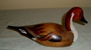 A Wooden Bird Factory Hand Carved Pintail Drake Duck By S.  Hart 83