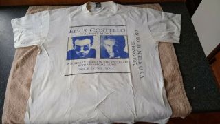 Vintage Elvis Costello Spike Tour Official T Shirt Xl Misprinted