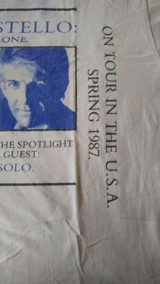 Vintage Elvis Costello Spike Tour Official T Shirt XL Misprinted 3