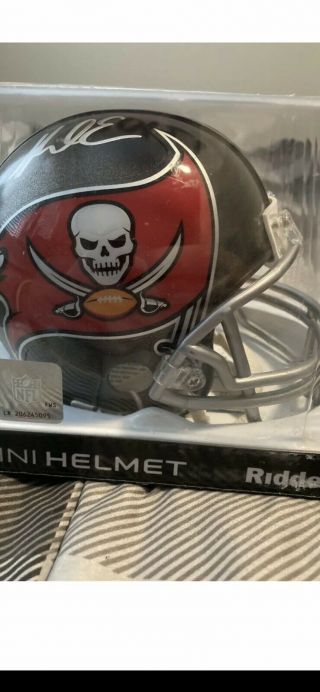 Tampa Bay Buccaneers Mike Evans Signed Autographed Mini Helmet Authenticated