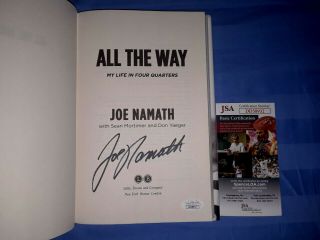 Joe Namath York Jets Signed All The Way - My Life In Four Quarters W/jsa