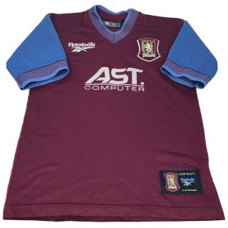 Aston Villa 1997/1998 Home Football Shirt Size 30/32” Short Sleeve Top Vintage