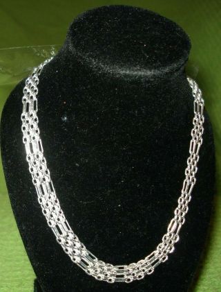 Vintage Sterling Silver Wide Choker? Chain Necklace 1/4 " Wide 9.  7g