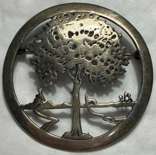 A Most Vintage Sterling Silver Brooch - Tree Of Life - Pendant