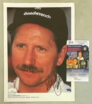 Dale Earnhardt Sr Signed 9x11 Nascar Photo Autographed Jsa