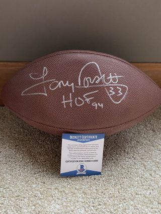 Tony Dorsett Signed Autographed Full Size Football Dallas Cowboys Bas Hof