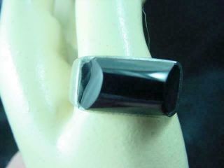 Vintage So Signed Mexico Sterling Silver Black Onyx Size 8.  5 Ring 1772
