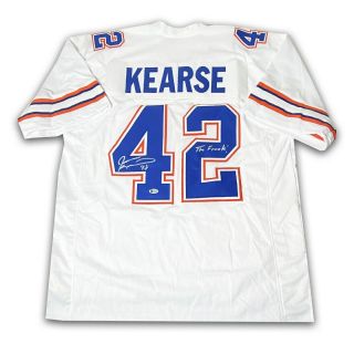 Jevon Kearse Florida Gators Autographed Custom White Jersey W/ " The Freak " Insc
