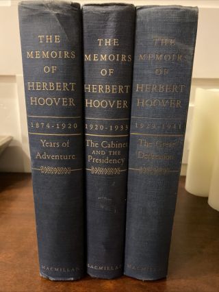The Memoirs Of Herbert Hoover 3 Volumes Hardcover - January 1,  1952 - 1st Edition
