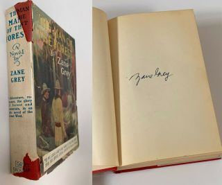 ZANE GREY SIGNED - Man of the Forest 1920 Book with Jacket 2
