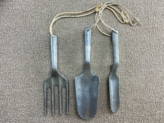 Markle Rochester Mich Aluminum Garden Fork Trowel Hand Tools Made In Usa Vtg