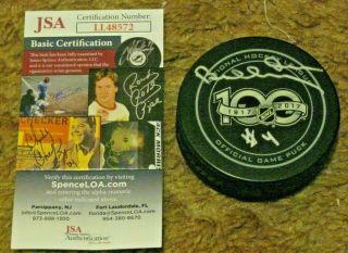 Autographed Bobby Orr Nhl100 Anniversary Game Puck