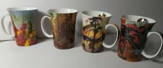 Mcintosh Tom Thomson Jack 4 Pc.  Set Coffee Mug Tea Cup Bone China 19oz Vintage