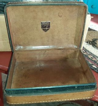 Vintage Brown Neiman Marcus Italian Leather Jewelry Box Case Italy