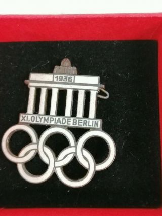 1936 Berlin Germany Olympics Games Vintage Souvenir Enamel Pin Badge 313