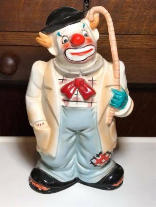 Vintage Ceramic Clown Coin Bank Made In Japan