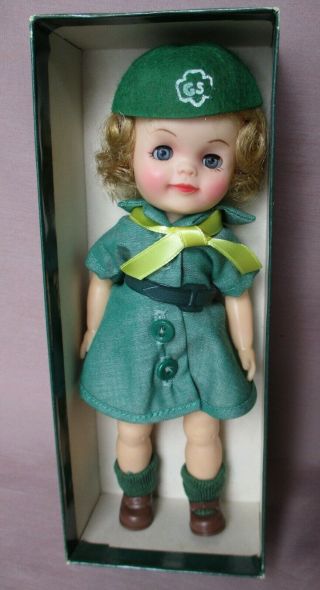 Vintage 1965 8 " Effanbee Junior Girl Scout Doll Nmib Near