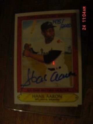 Hank Aaron Autographed Baseball Cards