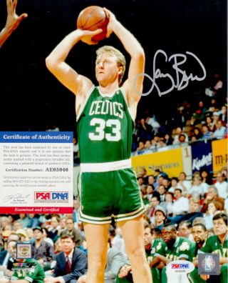 Larry Bird Boston Celtics Signed Autograph 8 X 10 Photo Psa Dna Ae65946
