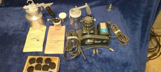 Vintage K.  J.  Miller Corp.  Model 2000 Airbrush Compressor And Cans See List