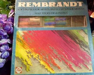Vintage Rembrandt Set Of " 60 " Soft Pastels /general Selection Half Sticks
