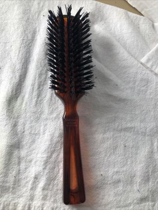 Vintage Stanley Nylon Bristle Hair Brush 8 1/2” Amber Brown Appears