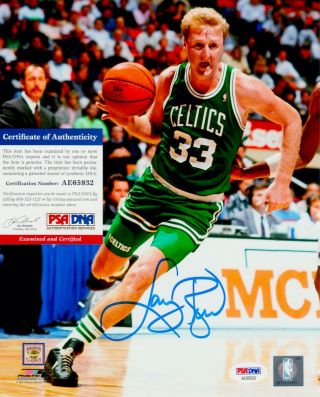 Larry Bird Boston Celtics Signed Autograph 8 X 10 Photo Psa Dna Ae65932